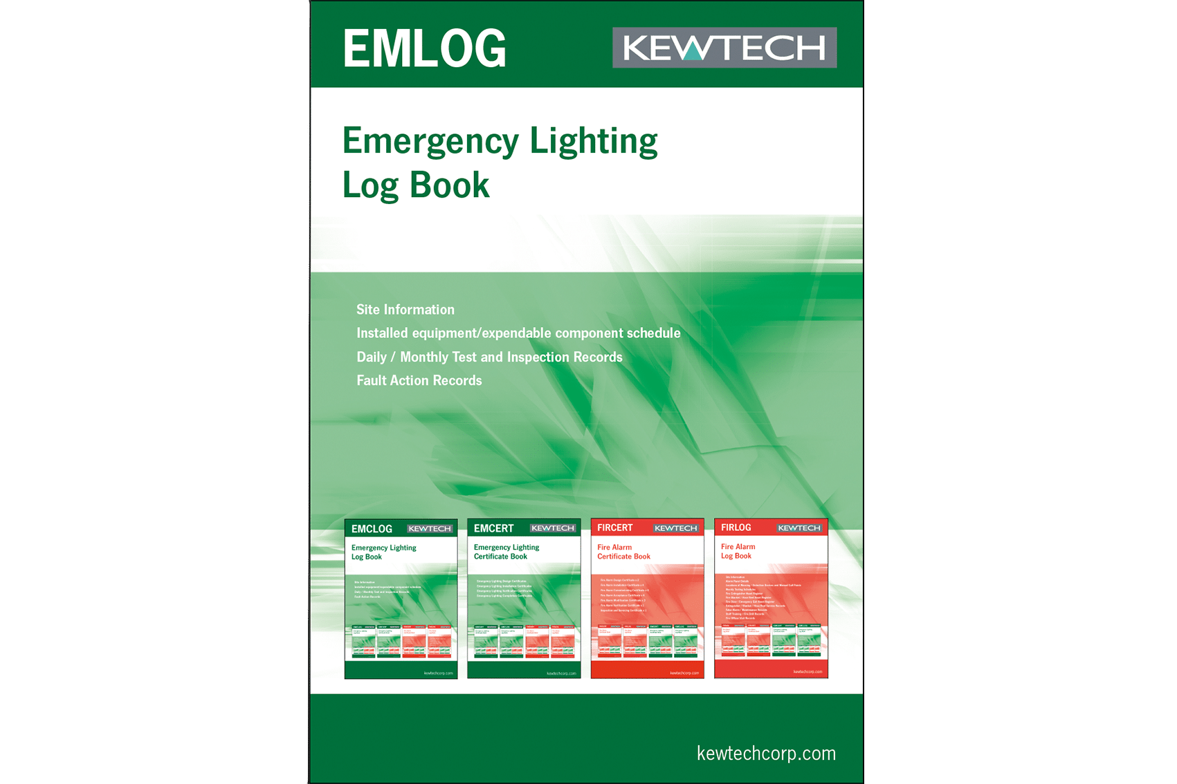 Fire Safety Kewtech EM1LOG Emergency Lighting maintenance Log Book