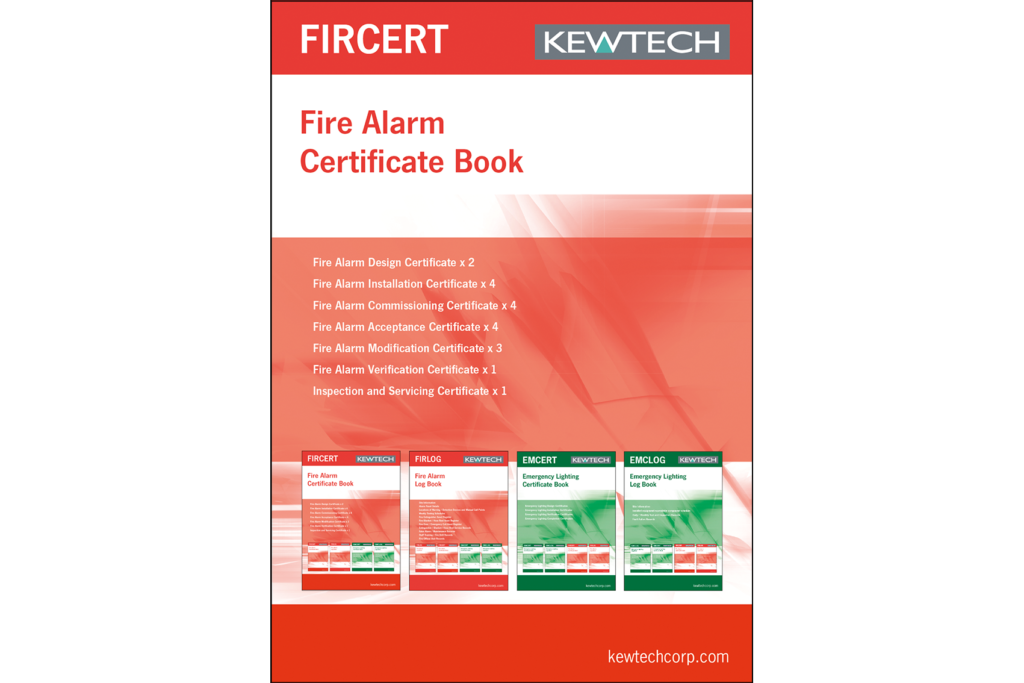 FIRCERT Kewtech Fire Alarm Certificate Book 