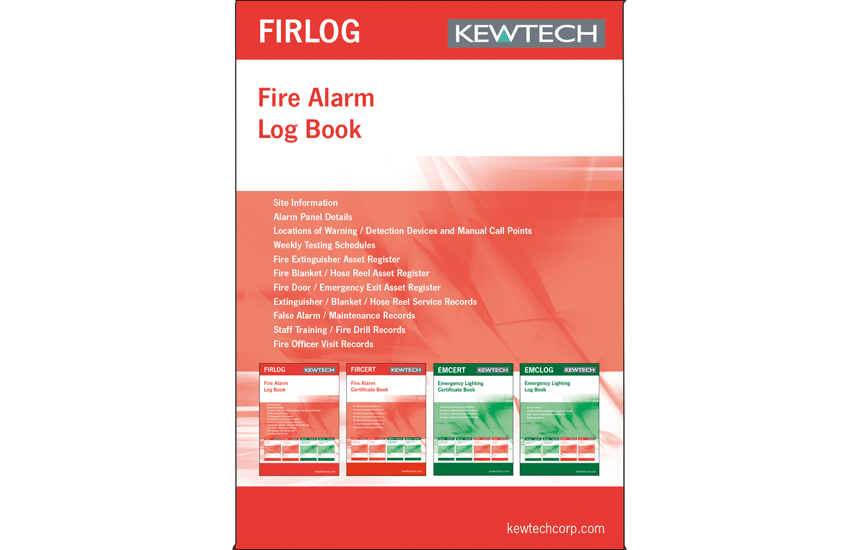 Fire Safety Kewtech EM1LOG Emergency Lighting maintenance Log Book